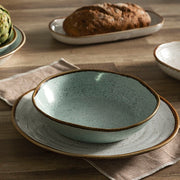 Rustic Blend Turquoise Stoneware 12-Piece Dinnerware Set by Casa Alegre