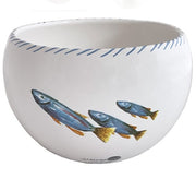 School of Fish Italian Ceramic Cachepot, 6" by Abbiamo Tutto