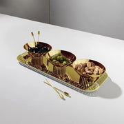 Anna New York Striations Trio Bowl Set, Gold
