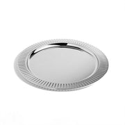 Anna New York Striations Serving Tray Round, Silver