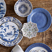 Juliska Villa Seville Scalloped Side/Cocktail Plate Set of 4, Chambray, 7"