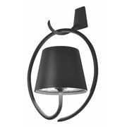 Poldina Pro LED Wall Lamp with Bracket Rechargeable Lamp by Zafferano Zafferano Dark Grey 