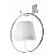 Poldina Pro LED Wall Lamp with Bracket Rechargeable Lamp by Zafferano Zafferano White 