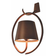 Poldina Pro LED Wall Lamp with Bracket Rechargeable Lamp by Zafferano Zafferano Rust 