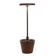 Poldina Upside Down Portable LED Table Lamp by Zafferano Zafferano Rust 