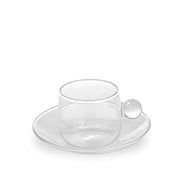 Bilia Glass Espresso Cup and Saucer, Clear, 4 oz. by Zafferano Zafferano 