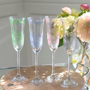Giardino Champagne Glass, Pink, Set of 4 by Arte Italica Glassware Arte Italica 
