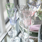 Giardino Champagne Glass, Blue, Set of 4 by Arte Italica Glassware Arte Italica 