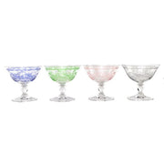 Giardino Glass Coupe or Sherbert, Green, Set of 4 by Arte Italica Glassware Arte Italica 