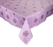 Flores Linen Tablecloth, 110" x 53" by Kim Seybert Tablecloths Kim Seybert Lilac & Pink 