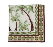 Oasis Tablecloth in Ivory, Green & Brown 110" x 54" by Kim Seybert