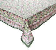 Mira Tablecloth in Green & Pink 110" x 54" by Kim Seybert