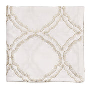 Kim Seybert White, Gold, and Silver Daydream Linen Tablecloth, 110" x 52" Tablecloths Kim Seybert 