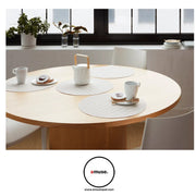 Chilewich: Arrow Porcelain Beige Woven Vinyl Round or Rectangular Placemats, Set of 4 Placemat Chilewich 