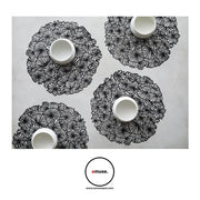 Chilewich: Daisy Vinyl Round Placemats, 15.3", Set of 4 Placemat Chilewich 