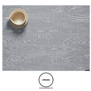 Chilewich: Woodgrain Woven Vinyl Rectangle Placemat, 14" x 19", Set of 4 Placemat Chilewich Slate 