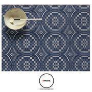 Chilewich: Overshot Woven Vinyl Rectangular Placemats, 14" x 19", Set of 4 Placemat Chilewich Denim Blue 