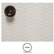 Chilewich: Arrow Porcelain Beige Woven Vinyl Round or Rectangular Placemats, Set of 4 Placemat Chilewich Rectangle 
