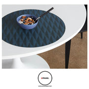 Chilewich: Arrow Sapphire Blue Woven Vinyl Round or Rectangular Placemats, Set of 4 Placemat Chilewich 