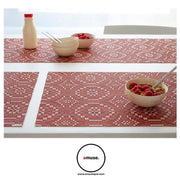 Chilewich: Overshot Woven Vinyl Rectangular Placemats, 14" x 19", Set of 4 Placemat Chilewich 