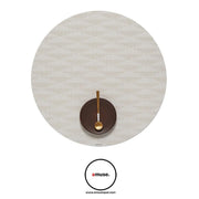 Chilewich: Arrow Porcelain Beige Woven Vinyl Round or Rectangular Placemats, Set of 4 Placemat Chilewich Round 