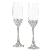 Everleigh Silver Champagne Toasting Flute, Set of 2 by Olivia Riegel Stemware Olivia Riegel 
