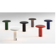 Takku Portable LED Table Lamp, Varnished White by Foster and Partners for Artemide Lighting Artemide 