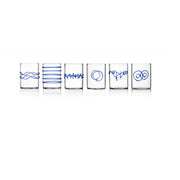 Ichendorf Milano Deco Blue 6-Piece Water Glass Set, Assorted