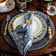 Juliska Bohemian Vine for Victoria Beard Navy Napkin Set of 4, 22" Sq. table setting