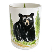 Black Bear Italian Ceramic Wine Bottle Holder/Utensil Holder, 6" by Abbiamo Tutto
