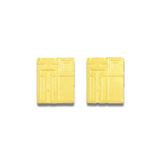 Vintage Block II Gold Plated Earrings by Frank Lloyd Wright for Acme Studio FINAL STOCK