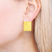 Vintage Block II Gold Plated Earrings by Frank Lloyd Wright for Acme Studio FINAL STOCK