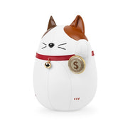 Zuny Lucky Cat Fu Bookend, White & Tan