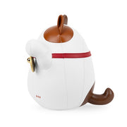 Zuny Lucky Cat Fu Bookend, White & Tan