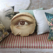 Eye Sepia 18" Round Throw Pillow by John Derian for Designers Guild Throw Pillows Designers Guild 