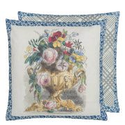 Flower Vase Parchment Sepia 20" Square Throw Pillow by John Derian for Designers Guild Throw Pillows Designers Guild 
