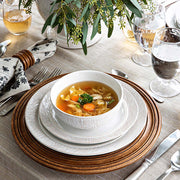 Juliska Blenheim Oak Whitewash Dinner Plate, 11" with plates and soup bowl
