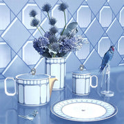 Signum Azure Porcelain Teapot, 25 oz. by Swarovski x Rosenthal Coffee Servers & Tea Pots Rosenthal 