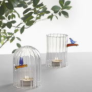 Both products in bird collection of Ichendorf Milano Birds: Candle Holder Windproof Blue Bird