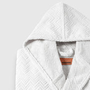 Chalk Cotton Hooded Bathrobe by Missoni