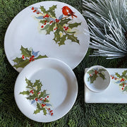 Christmas Holly and Berries Charger or Serving Plate, 12" by Abbiamo Tutto Dinnerware Abbiamo Tutto 
