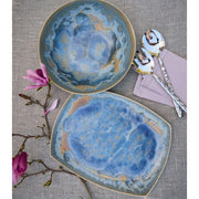 Borealis Frost Blue Ceramic 14.5" Oval Platter by Michael Wainwright Michael Wainwright 