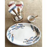 School of Fish Italian Ceramic Oval Serving Platter, 15.5" by Abbiamo Tutto Dinnerware Abbiamo Tutto 