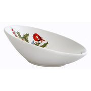 Christmas Holly and Berries Diagonal Serving or Presentation Bowl, 12" by Abbiamo Tutto Dinnerware Abbiamo Tutto 