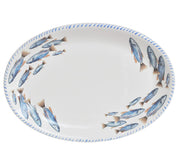 School of Fish Italian Ceramic Oval Serving Platter, 15.5" by Abbiamo Tutto Dinnerware Abbiamo Tutto 