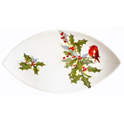 Christmas Holly and Berries Serving Tray, 16" x 9" by Abbiamo Tutto Dinnerware Abbiamo Tutto 
