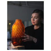 Coco Amber Art Glass Vase from the Heroine Collection, 13" by Kateřina Handlová Glassware Ruckl 