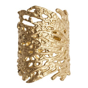 Coral Cuff Brass Napkin Ring, Set of 4 by Kim Seybert Napkin Rings Kim Seybert 