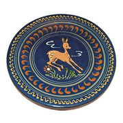 Vintage Large Shallow Deer Terracotta Deer Bowl, 12.25" by Ceramica Puigdemont