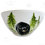 Black Bear Italian Ceramic Diagonal Serving Bowl, 12" by Abbiamo Tutto